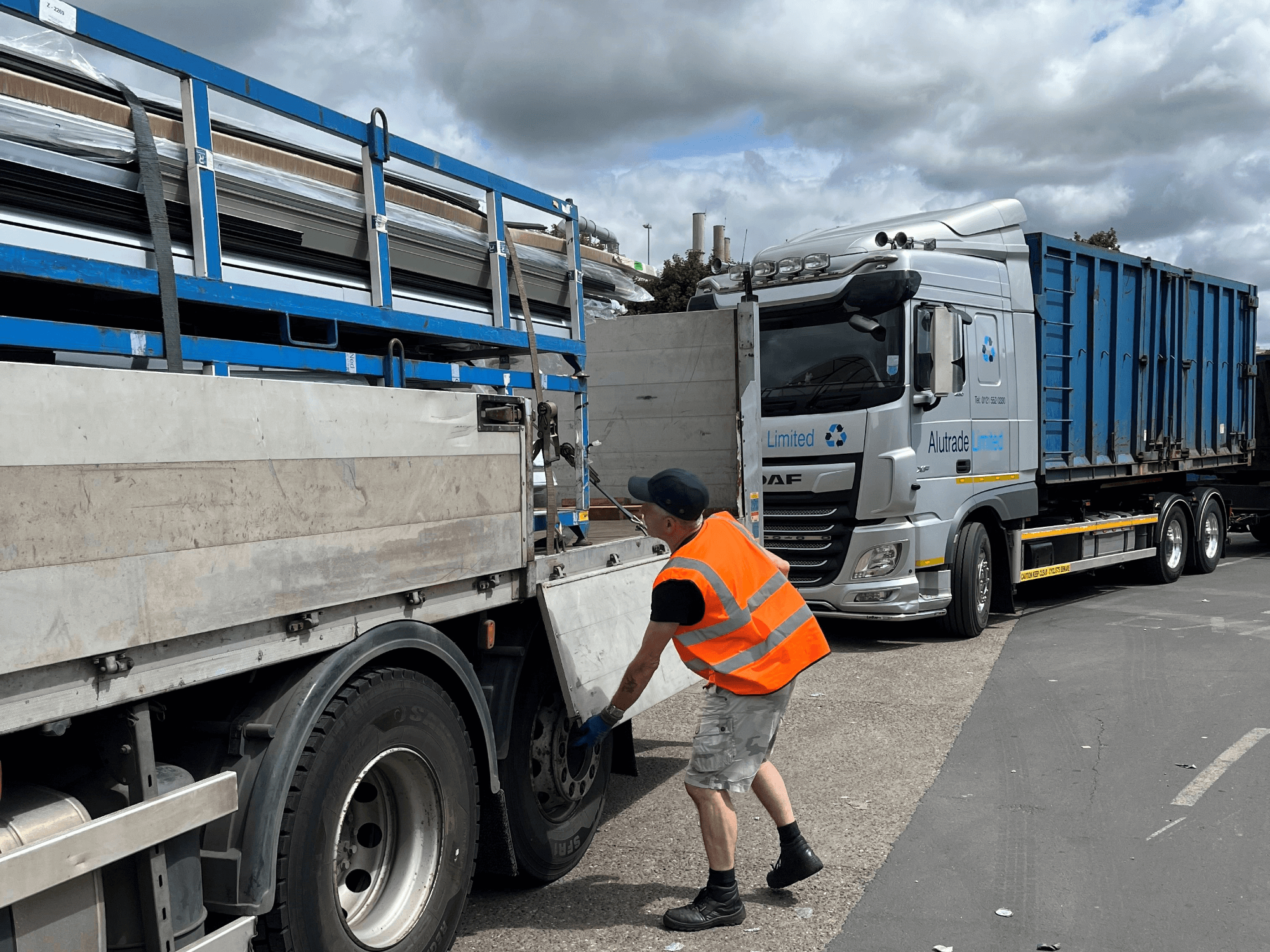 ALutrade employee unloading a truck
