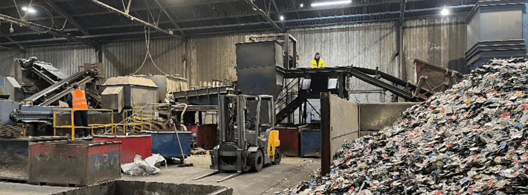Aluminium being recycled in a facility