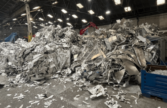 A pile of aluminium, ready to be sorted and recycled