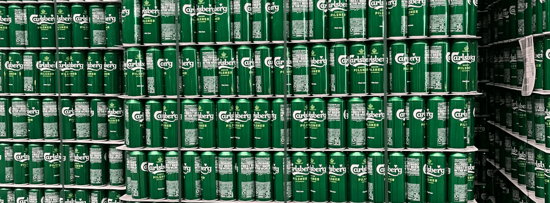 Stack of recyclable aluminium cans